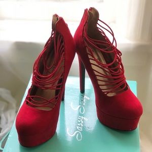 Red platform 5in heel